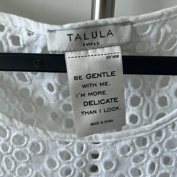 Good used condition Talula size S cropped eyelet tank top in white - Picture 2 of 4